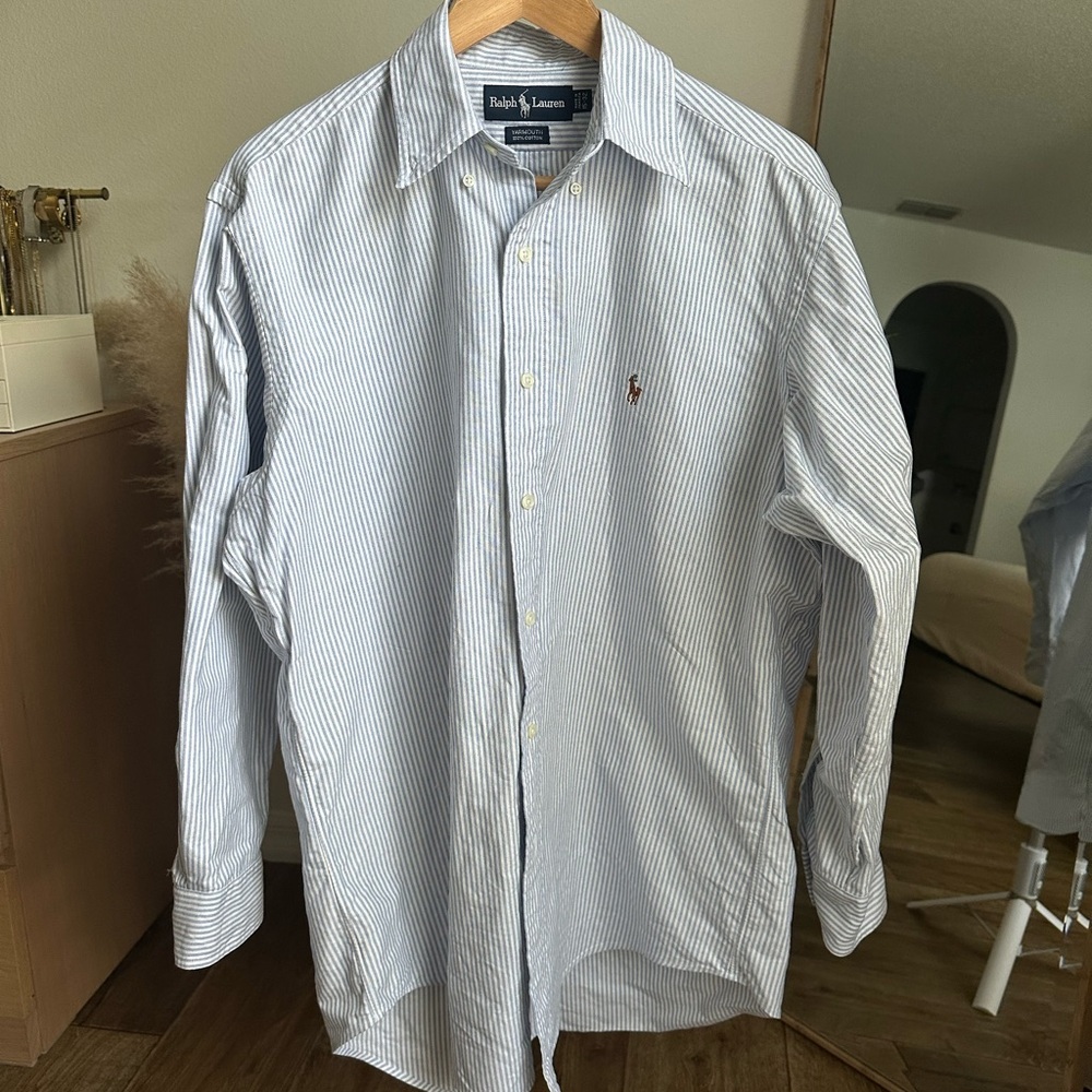 Ralph Lauren Blue Striped Cotton Shirt